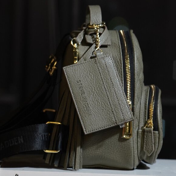 STEVE MADDEN Olive Green Mini Backpack and Card Holder - Picture 2 of 4